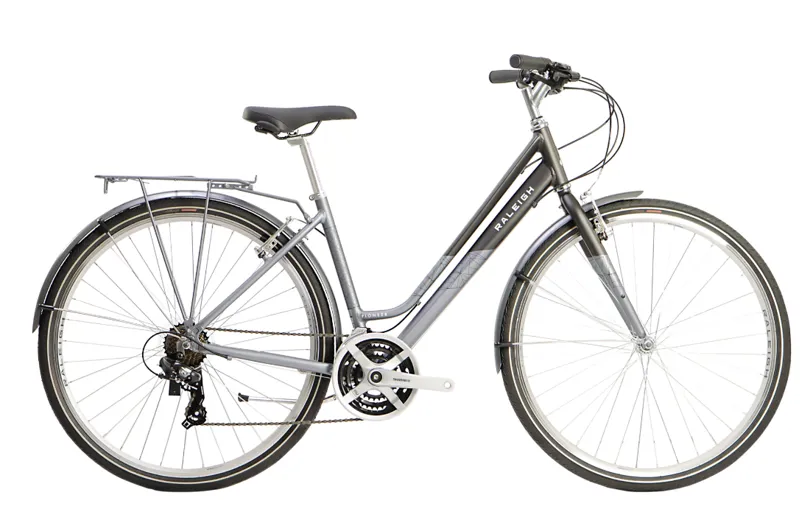 EX DISPLAY Raleigh Pioneer Lowstep Womens Hybrid Bike 18inch 2022 in Grey 